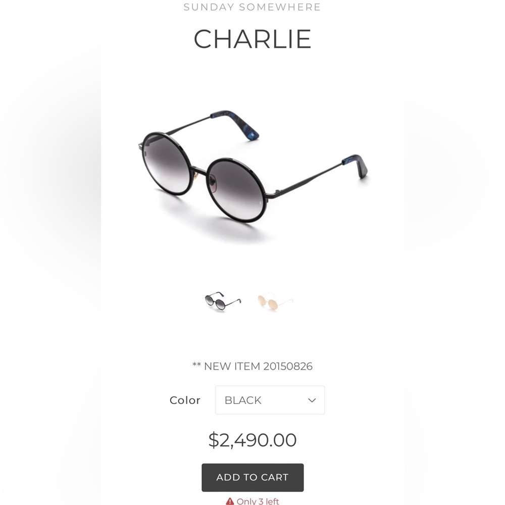 Sunday Somewhere - Charlie Sunglasses - Black opal